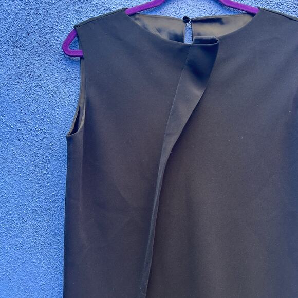 kriza vintage wool blend sleeveless black shift dress - Picture 2 of 4